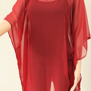 Red Georgette Kaftan for women.