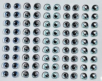 Adhesive Resin Eyes Doll Especial 02, Resin Eyes,  Blue for Cold Porcelain, Clay, Felt, Foam, Paper and embellishment,Eyes