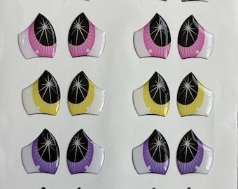354 B. — Multicolor Adhesive Resin Eyes for Crafts, Dolls, Cold Porcelain, Clay, Felt, Foam