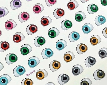 Adhesive Resin Eyes Doll Ref.410 ,Multicolor,  Resin Eyes, Eyes,  Cold Porcelain, Clay, Felt, Foam, Paper and embellishment,Fimo