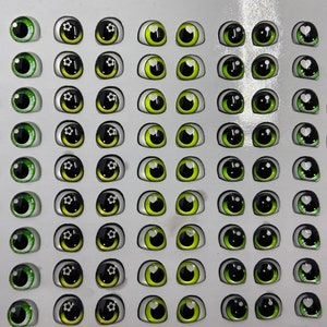 Adhesive Resin Eyes Especial 02, Resin Eyes,  Green,  Eyes  for Cold Porcelain, Clay, Felt, Foam, Paper and embellishment,Eyes