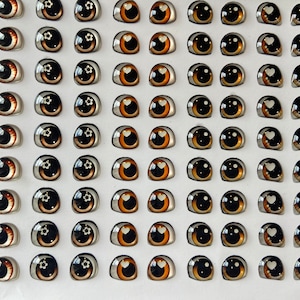 Adhesive Resin Eyes Doll Especial 02, Resin Eyes, Eyes,  Brown/Orange for Cold Porcelain, Clay, Felt, Foam, Paper, embellishment, Fimo, Eyes