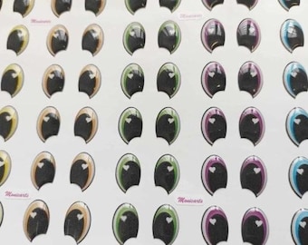 Adhesive Resin Eyes 516, Multicolor,  Doll, Eyes for Cold Porcelain, Resin Eyes, Eyes  Clay, Felt, Foam, Paper and embellishment, Fimo, Eyes