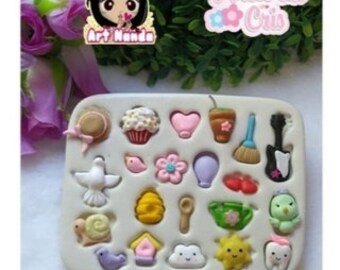 Mini Things  Silicone Mold, Candy Silicone Mold,  Silicone Mold, Silicone Mold, Body Mold, Mold for Clay, Mold Cold Porcelain