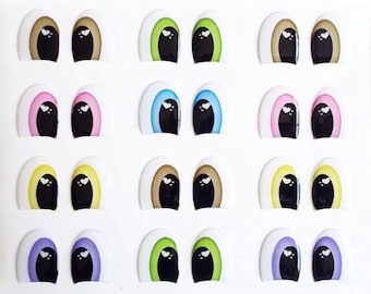 Adhesive Resin Eyes 472 - Multicolor - Resin Eyes, Eyes Doll for Cold Porcelain, Clay, Felt, Foam, Paper and embellishment,Eyes