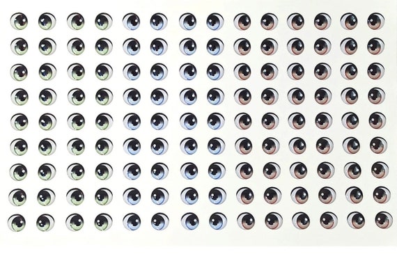346. — Multicolor Adhesive Resin Eyes for Crafts, Dolls, Cold Porcelain, Clay, Felt, Foam