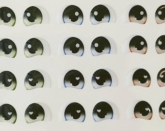 Adhesive Resin Eyes Doll Ref.346E, Resin Eyes, Eyes for Cold Porcelain, Clay, Felt, Foam, Paper and embellishment,Eyes,  Fimo