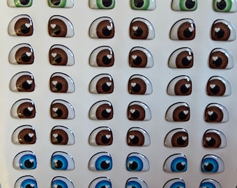 Adhesive Resin Eyes Doll  F10 , Resin Eyes, Eyes for Cold Porcelain, Clay, Felt, Foam, Paper and embellishment,Eyes