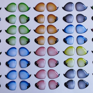 Resin Eyes,  3D Adhesive Eyelid 442 for Cold Porcelain, Clay, Felt, Foam, Paper and embellishment,