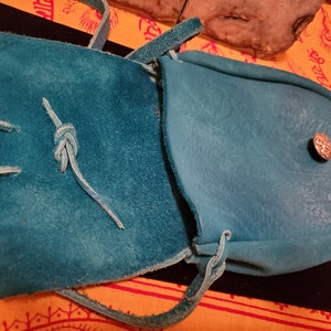 Turquoise leather purse