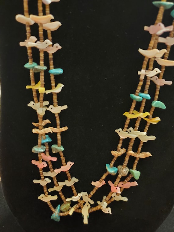 Zuni bird fetish necklace