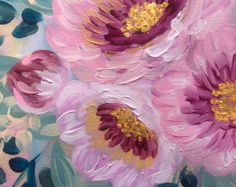 Floral original painting / Peony 2