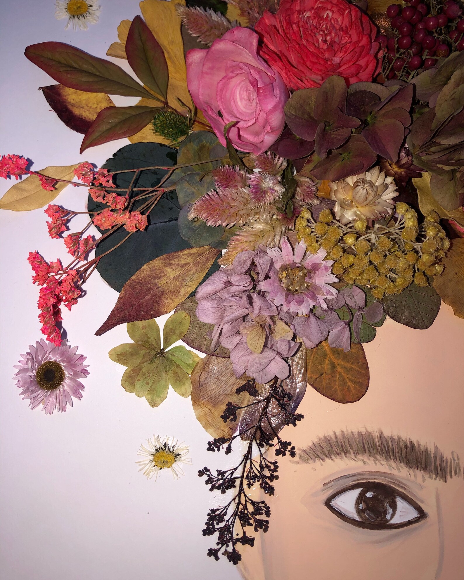 Frida Kahlo painting framed art dry flowers | Etsy