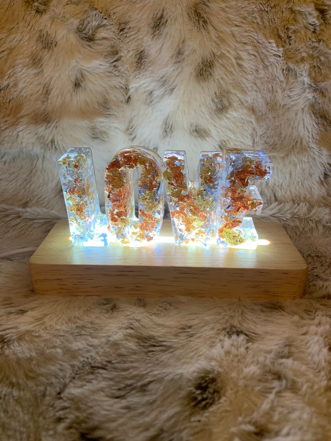 Lámpara LED de letra de resina artesanal Etsy México