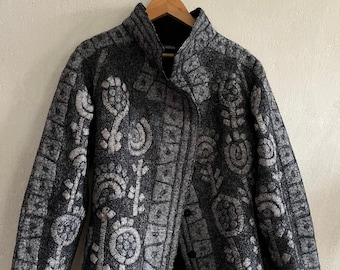 Felted wool coat women, Medieval cloak boiled wool, Kimono jacket, Unique custom jacket, Sustainable clothing, One of a kind