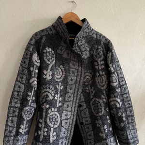Felted wool coat women, Medieval cloak boiled wool, Kimono jacket, Unique custom jacket, Sustainable clothing, One of a kind