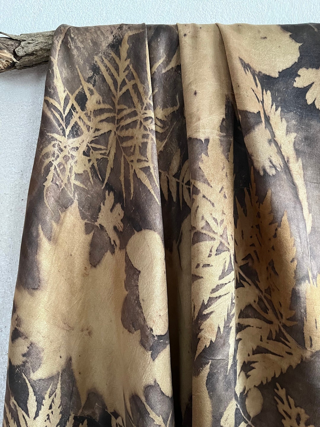 Botanical Eco Print Silk Scarf Women Handmade Natural Hand - Etsy