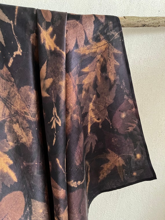 Silk Bandana Botanical Eco Print Silk Scarf Women Handmade - Etsy