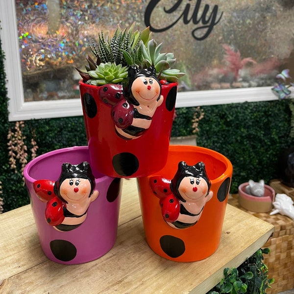Ladybug Planters - Etsy