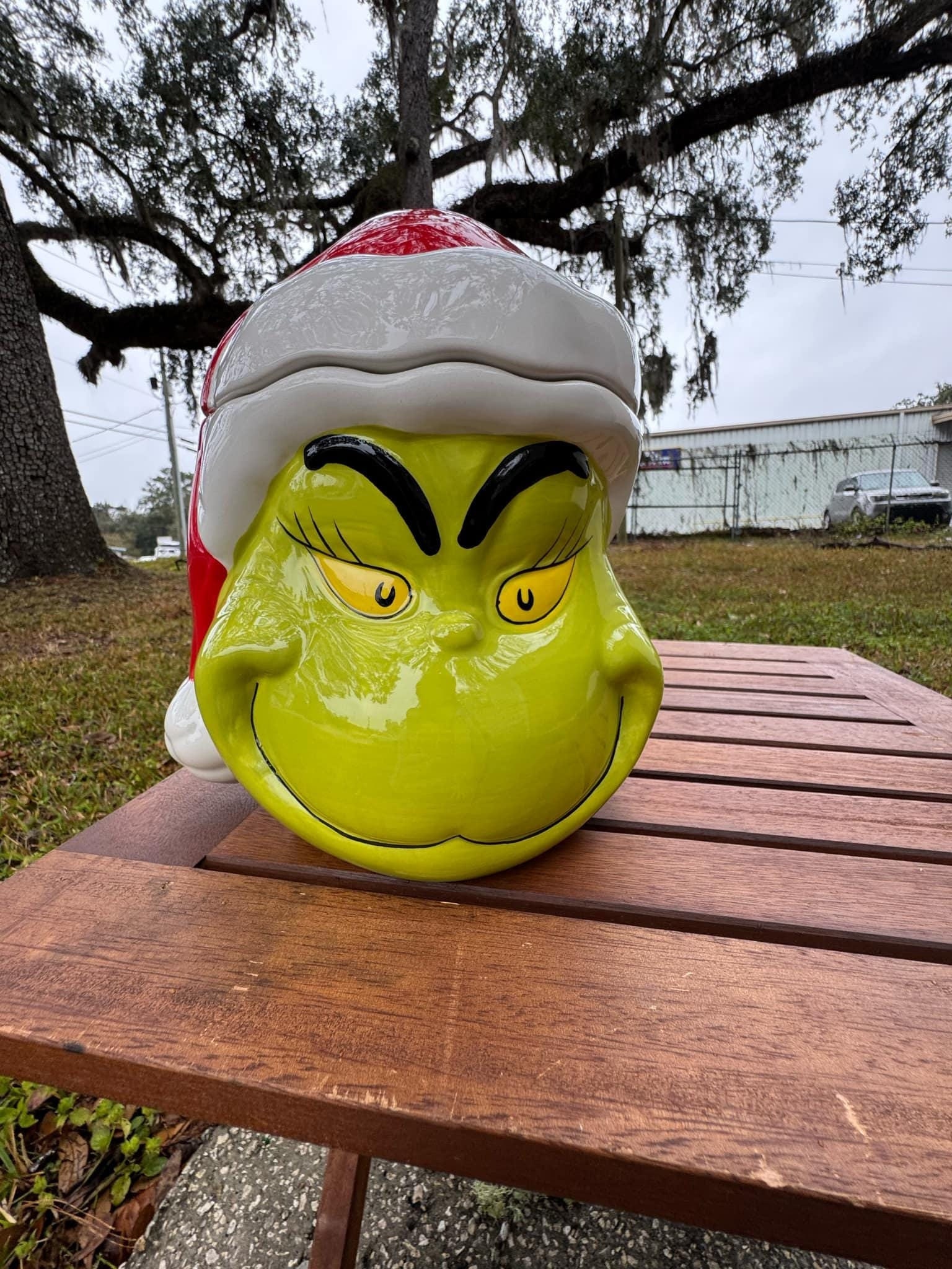 Grinch Christmas Cookie Jar or Planter / Collectible / Ceramic