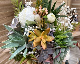 Succulent Wedding Bouquets/various Sizes Available/live Plants/elegant  Bridal/quinceanera/beautiful Variety/clutch/cascading Bouquet/custom - Etsy