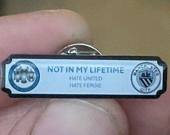 Manchester City Pin Badge: 'Not In My Lifetime' Treble Winners