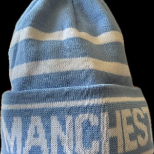 Manchester City Beanie Blue & White Hat Fan Made Hats