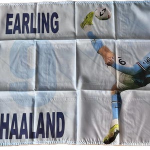 Mancher City Spieler Erling Haaland Fallrückzieher Banner Fan Made