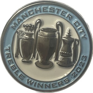 Manchester City Badges  Treble Winners 2023 Pin Badge Unbranded Fan Made Gifts