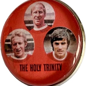 Manchester United Legends Best Law Charlton Pin Badge Fan Made