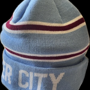 Manchester City Maroon White Light Blue Beanie Hat