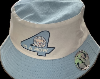 Manchester City, 4º campeón consecutivo, sombrero para el sol, sombrero de pescador, regalos hechos a medida para los fanáticos