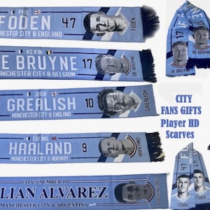 Manchester City Scarf Player Scarves Unbranded Fan Made Gifts