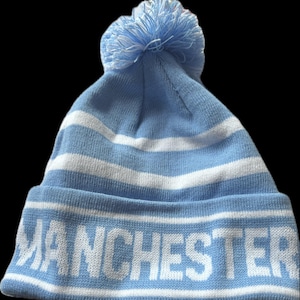 Manchester City Hat Bobble Hats Stretchable Fan Made Gifts