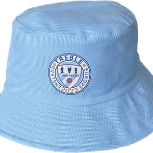 City Treble Winner Sun Hat Champions Of England & Europe 2023 Manchester Fans Gifts