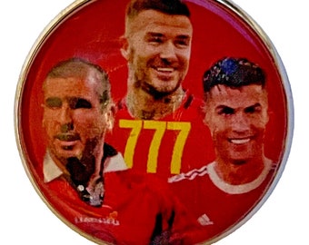 United Badge Manchester 777 Legends Spilla con stemma realizzato a ventaglio