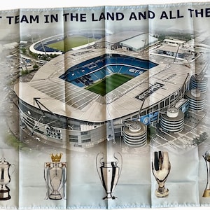 Manchester City Flag Ground 5 Cups Fan Made Banners