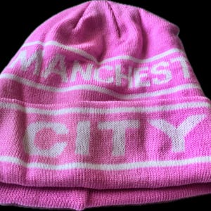 Manchester City Pink Bobble Hat Fan Made Gifts