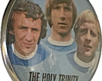 City Manchester Legends Holy Trinity Pin Badge Fan Made Gifts