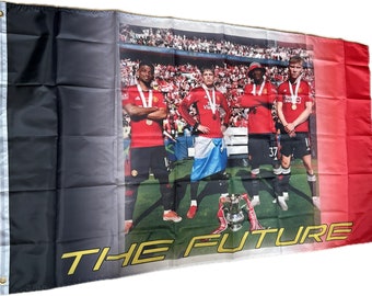 Manchester United. Players THE FUTURE United Flag Banner Cup winners 2025
