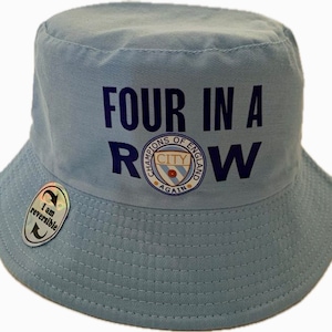 City Bucket Hats Manchester 4 In a Row Champions Sun Hat Fan Made