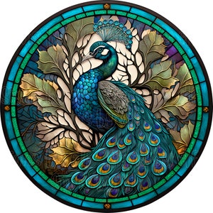 Peacock sign, stained glass faux style decor, wreath signs, signs with peacocks, peacock decor, peacock lover gift ideas, housewarming gifts