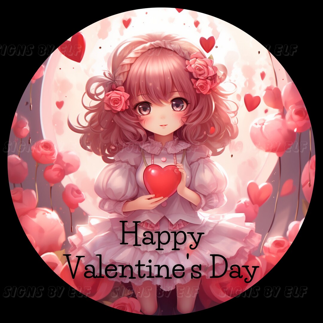 Anime Happy Valentine's Day Signs, Anime, Love Signs, Valentine Decor