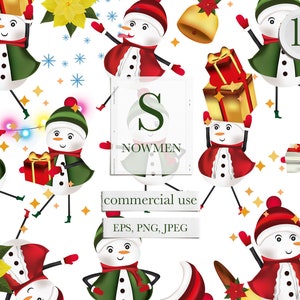 Snowmen clipart, Cute snowman png, Winter clipart, Christmas snowman clipart, digital snowman, Christmas digital, Commercial use,