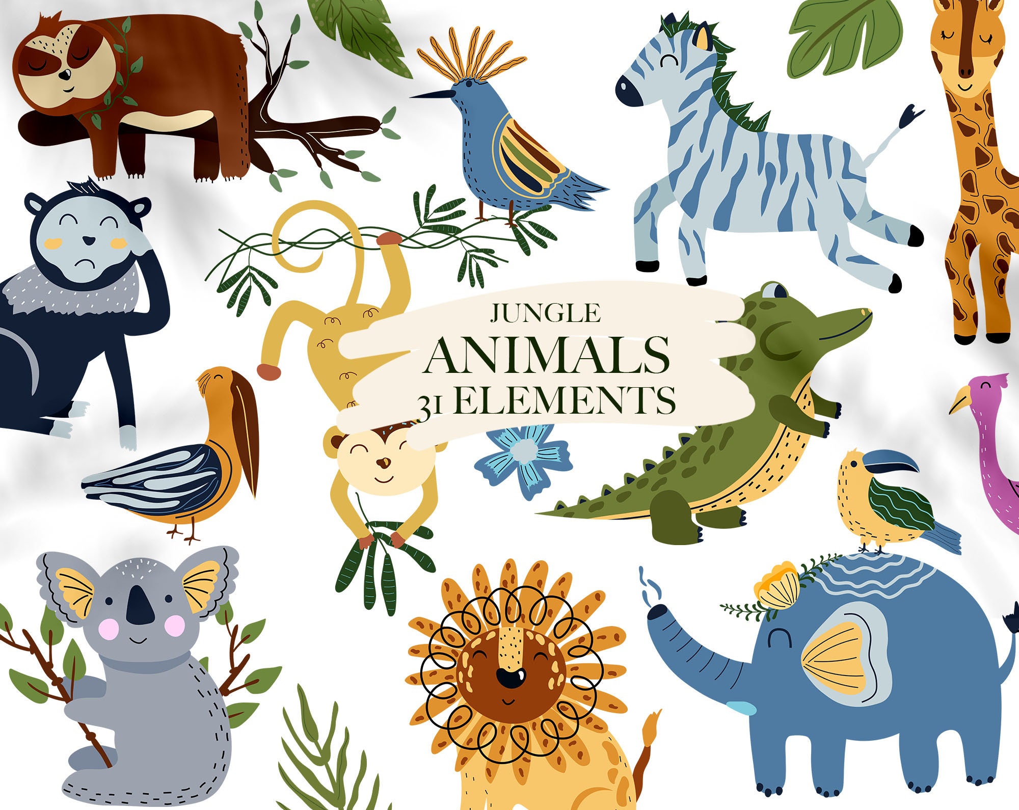 Jungle Animals Clipart Cute Animals Svg Zoo Animals Clipart - Etsy Jungle Animals Clipart Cute Animals Svg Zoo Animals Clipart - Etsy