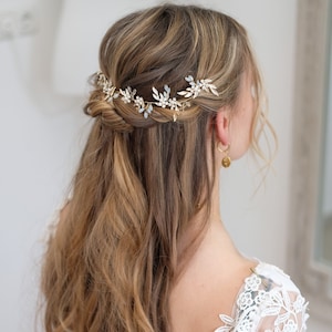 Denifery Braut-Haarrebe Mit Strass – Handgemacht, Vintage, Grün (ca. 30 Cm)
