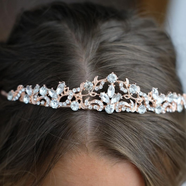 Tiara Diadem Braut Haarschmuck, Hochzeit Haarschmuck Hochwertiger Brauthaarschmuck von Brautschmuck Vumari Bild 6