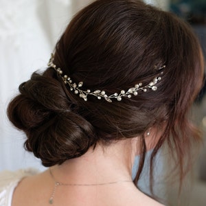 Haarrebe Haarschmuck Hochwertig, Braut Kopfschmuck für deine Hochzeit Haar Rebe Haarschmuck Braut Stirnband Kristall , Strass Vumari Bild 8