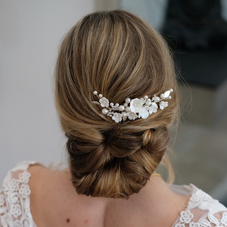 Bridal hair accessories, hair comb ceramic bridal wedding hair accessories high-quality bridal hair accessories from Brautschmuck Vumari image 8