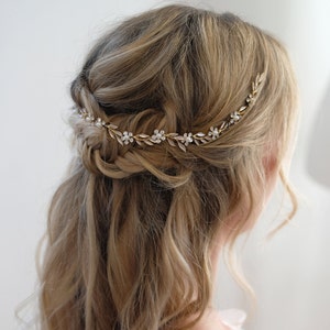 Haarrebe Haarschmuck Hochwertig, Braut Kopfschmuck für deine Hochzeit Haar Rebe Haarschmuck Braut Stirnband Kristall , Strass Vumari zdjęcie 10